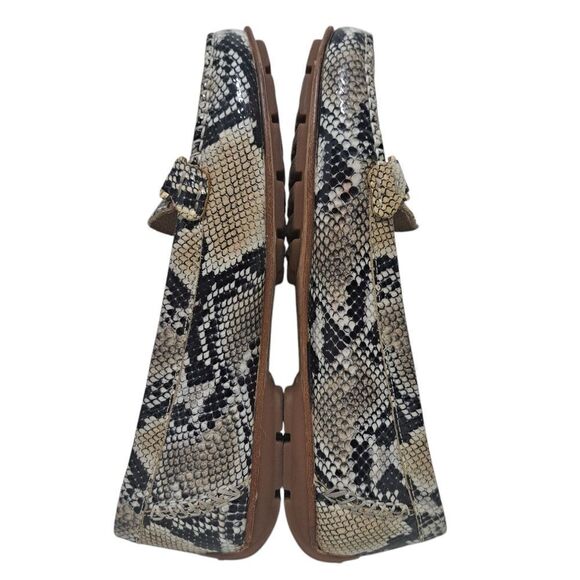 Geox Respira Phython Print Drive Moccasin Loafer Faux Leather Size 37 Biege/Mult - Picture 10 of 16